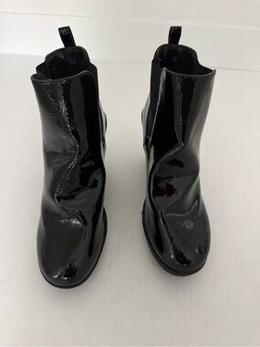 mark. Black Patent Ankle Booties Size 10